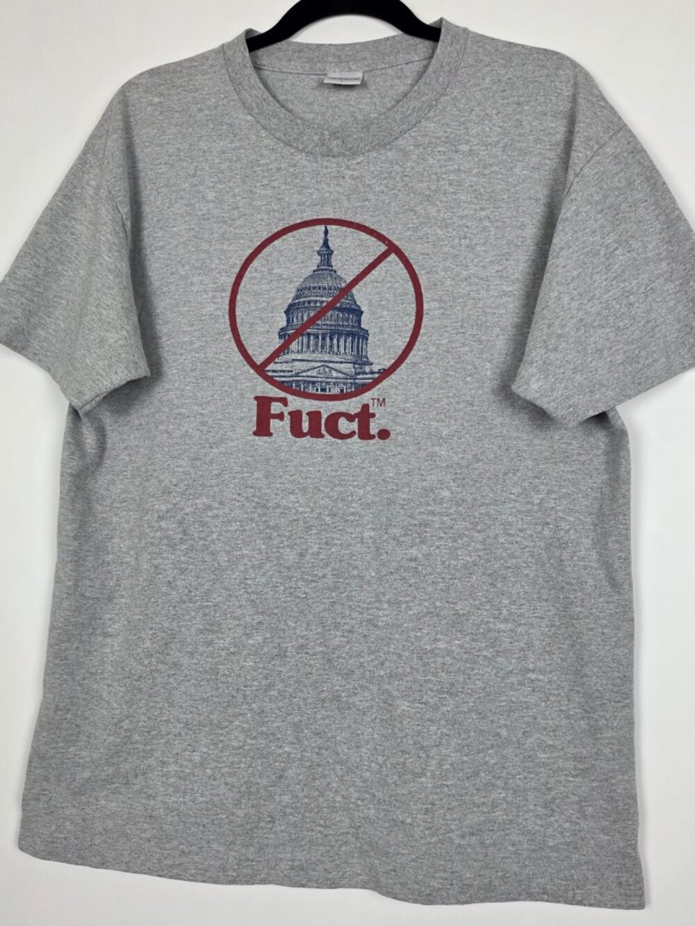 Fuct Fight The Rich Not Wars Mens Large Short Sleeve Gray T Shirt